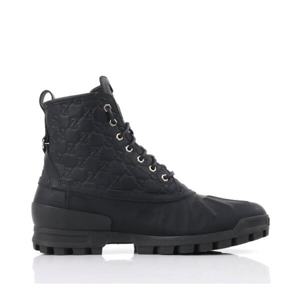 Gucci A/W 2011 Duck Combat Boots GG Guccissima Monogram Leather Mens Size 8.5G - Picture 1 of 15